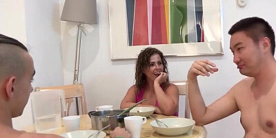 Slutty MILF Montse Swinger is fucked by son's two friends