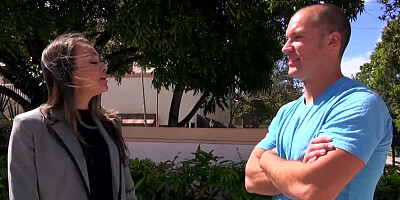 Classy escort wearing sexy lingerie fucks her client in his car and in his house