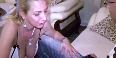 One horny chum is fucking two mature maids in this FFM 3some