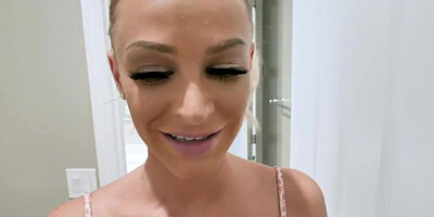 Blonde Teen Sucks Stepdaddys Dick with Stepmom