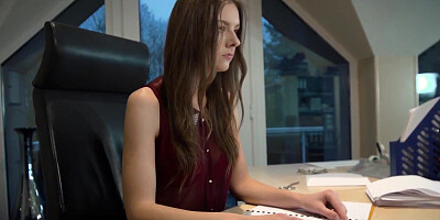 Tall Sexy Woman Fires Old Man Then Fucks In Her Office