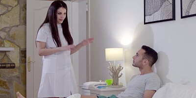 Gorgeous Italian doll Valentina Nappi visits a wounded guy and helps him recover