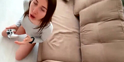 Ravishing babe swallows stepbrother's semen after riding his hard cock