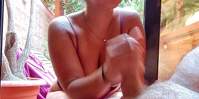 I show my big erection to my stepmom, she couldn't resist