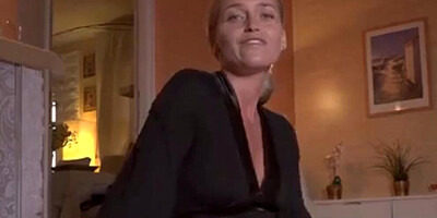 Cock-hungry blonde MILF Kathia Nobili is playing with stepson's morning wood