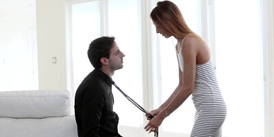 Raquel Diamond goes down on Rachael Cavalli and sucks his hard cock