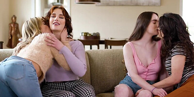 MOMMY'S GIRL - Hot Babe Hazel Moore Has 1st Time Lesbian Sex With MILF Siri Dahl & 2 Babysitters