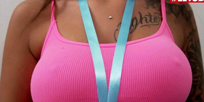 Inked bombshell and a black stallion are fucking in the hostel room