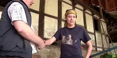 Blonde woman blows that redneck and gets fucked in the cunt