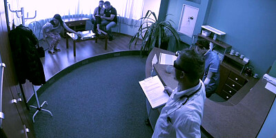 Doctor is banging the brains out of his hot brunette patient in the clinic