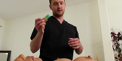 Stepson Massages His Stepmom's Big TIts And Pussy Before Fucking Her Hard