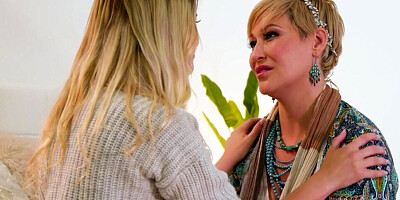 Short-haired MILF was easily lured into lesbian lovemaking by a young sweetheart