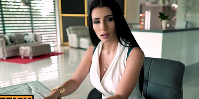 Astonishing brunette Nelly Kent handles a big cock in POV video