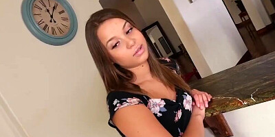 Sweet teen Liza guzzles stepdad's mayo for money