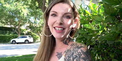 Amazing inked blonde Penny Archer gets fingerbanged and fucked hard