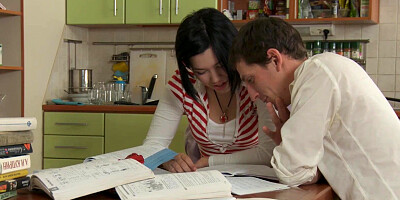 Naughty Teen Lets Her Tutor Slide His Dick Into Her Butthole - Anal