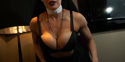 Muscular Nun Humiliates you with Muscle Comparison