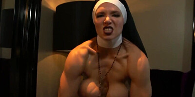 Muscular Nun Humiliates you with Muscle Comparison