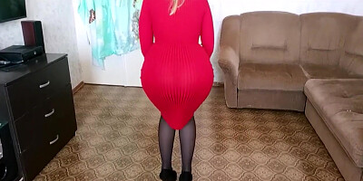 Big Ass Teen Hot Sexy Girl Big Tits Slut in a Short Skirt and a Long Dress