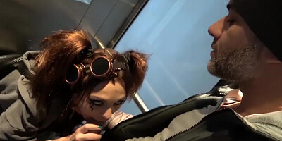 EvilAngel Rough Facefuck in Public Elevator and Anal Punishment