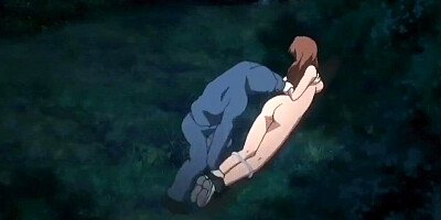 Anime cartoon shows girl tied up and fucked in the woods