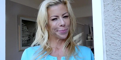 Alexis Fawx swallows fat cock and rides it in POV video