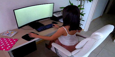 Amazing secretary blows her boss and gets shagged balls deep