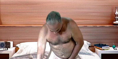 Silver haired Latin man with a horny bitch