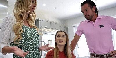 Hot foster chick learns the house rule fast