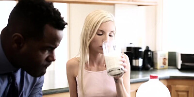 Handsome black man ended up having sexual affair with his petite blonde stepdaughter
