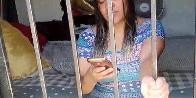 Chubby MIlF blows a masked neighbor and gets fucked in the yard