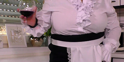 German Mature Abby Tits Plays With a Cucumber & Shows Her Big Natural Tits