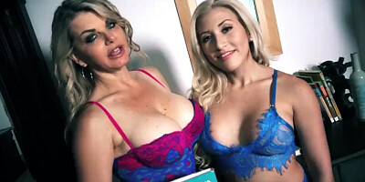 Busty Blonde Milf Vicky Vette Uses Hitachi With Cristi Ann!
