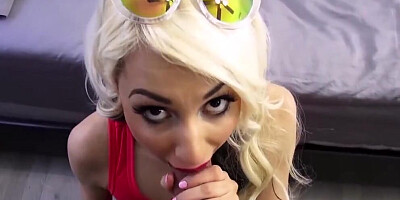 Attractive step sister bends over for hardcore doggy styling