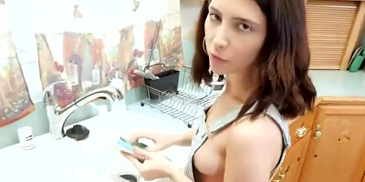 Anal cute teen takes her stepdads facial