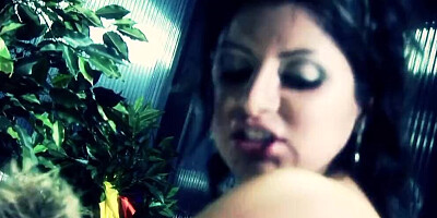 Splendid babe in latex sucks a cock and gets fucked hard