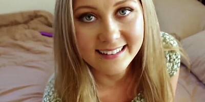 Blonde chick Addison Lee looks lovely playing with hard cock