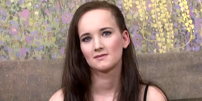 Pale brunette cutie takes a BBC in her mouth and pussy