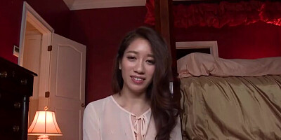 Sweet Japanese girl is playing with her hairy cherry on the webcam