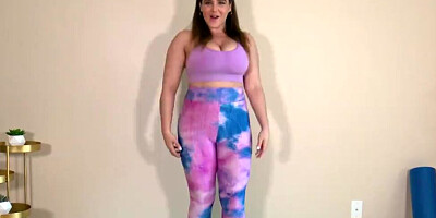 Yoga practice and stretching out quickly turned into a solo masturbation session