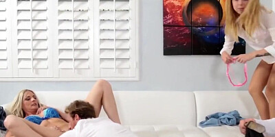 Family Strokes - Game Night Ends Up With Some Passionate Taboo Orgy For Sexy Stepmom And Hot Stepsis
