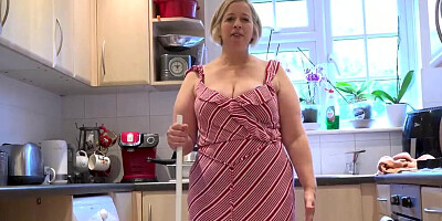 AuntJudysXXX - Your Big Booty BBW Stepmom Star Sucks Your Cock in the Kitchen (POV)