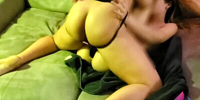 Lesbian girl analyzed with a black strapon