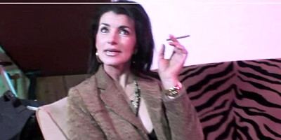 Slutty babe getting filmed while fucking in anal threesome with old men