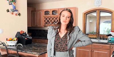 Brunette hottie sucks a hard cock and rides it in POV video