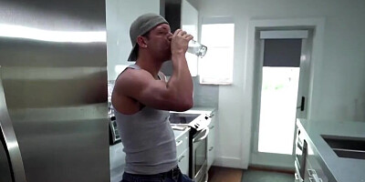 Accidentally cum inside my stepsis in the kitchen