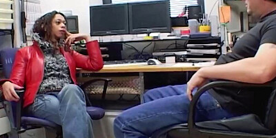 An amazing brunette German babe gets her face covered with cum