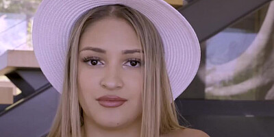 Gorgeous Blonde Teen Vixen Satisfies her Horny old Step Father and Swallows his Huge Load of Cum