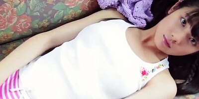 Tsukasa Kanzaki Teen Babe Teases Wearing Bikini Lets you see her Slit