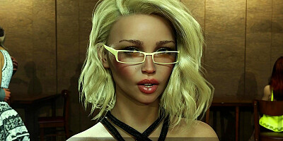 Nerdy full-bosomed blonde is sucking massive cock in 3D cartoon